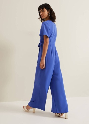 Phase Eight Julissa Blue Wide Leg Jumpsuit Blue Canada | WGAUVN-894